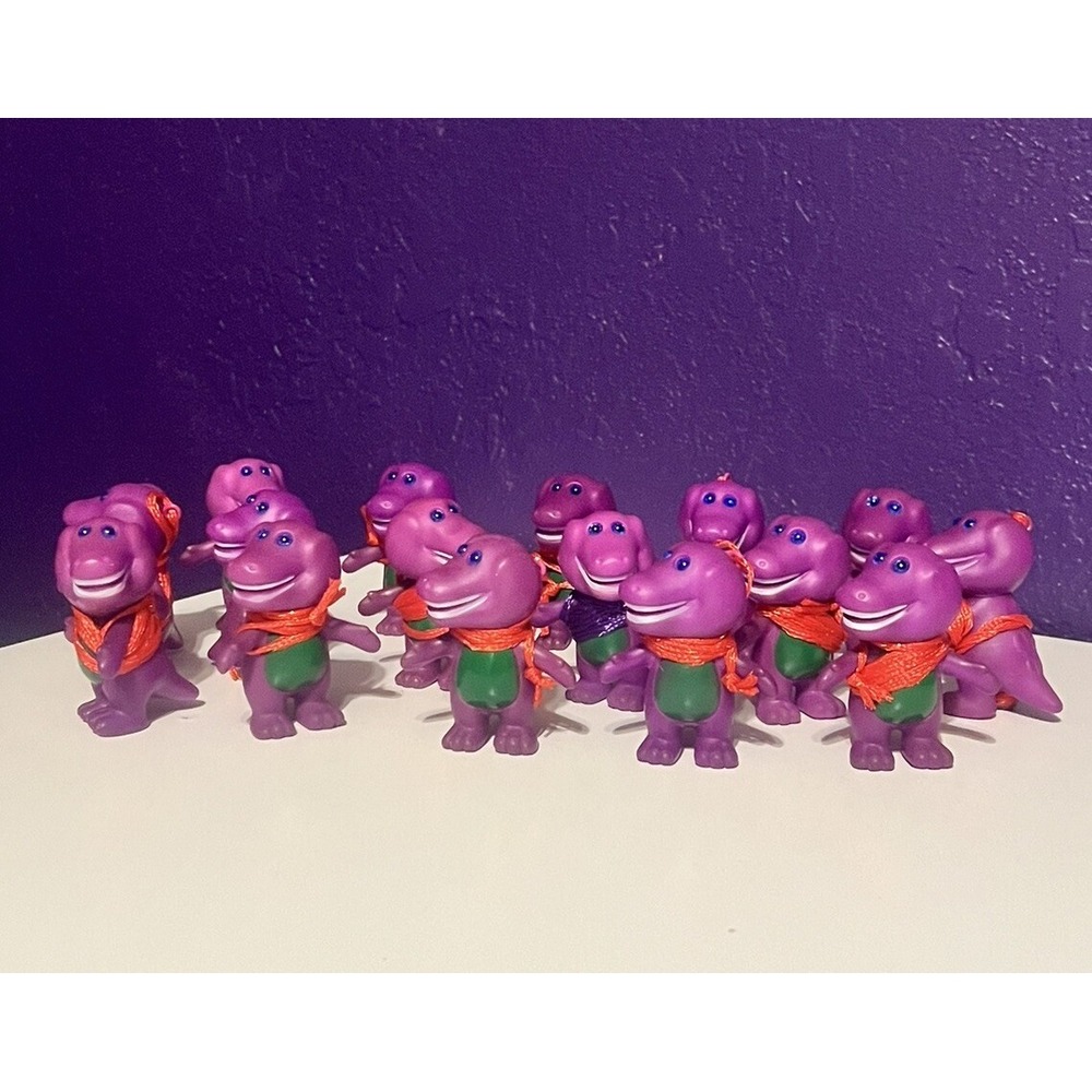 VTG Barney Party Favors Supplies Goodie Bag Toy Necklaces X 16 Rare Figures New